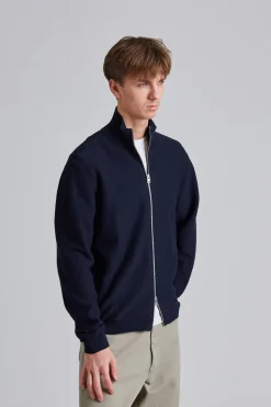 Links Cotton Linen Zip Jacket Navy