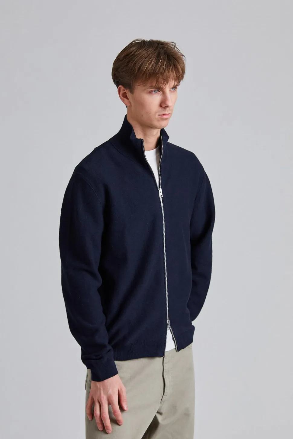 Links Cotton Linen Zip Jacket Navy