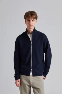 Links Cotton Linen Zip Jacket Navy