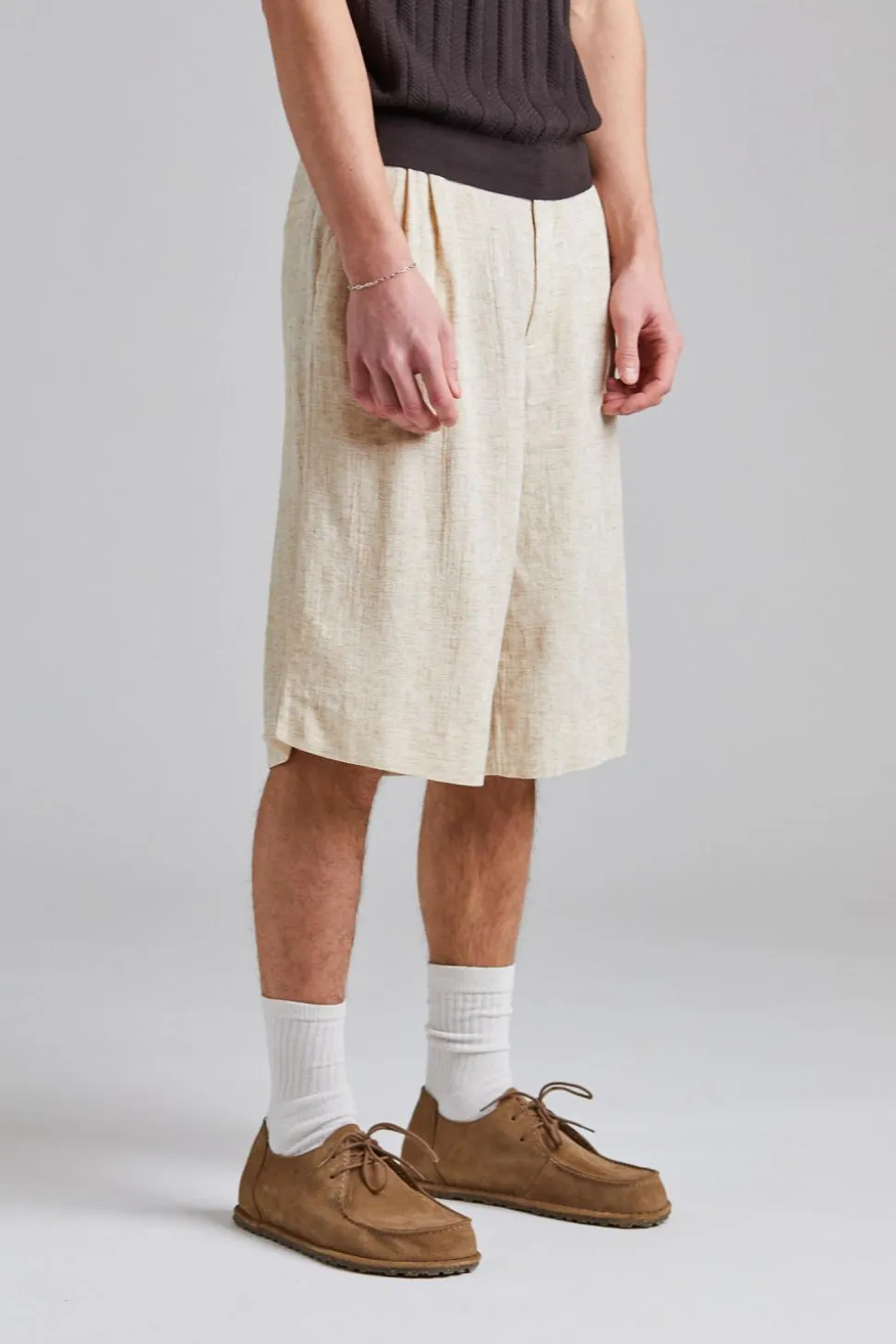 Lino Linen Mix Shorts Sand