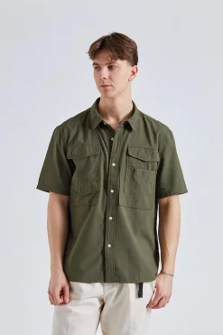 Lisle Safari Shirt Mid Olive