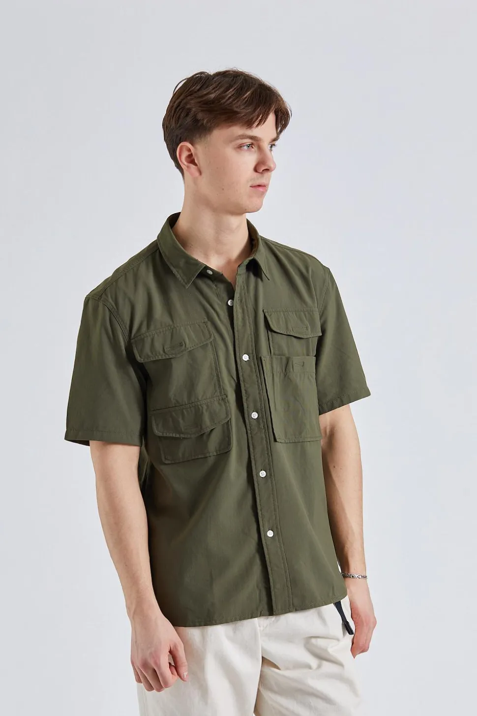 Lisle Safari Shirt Mid Olive