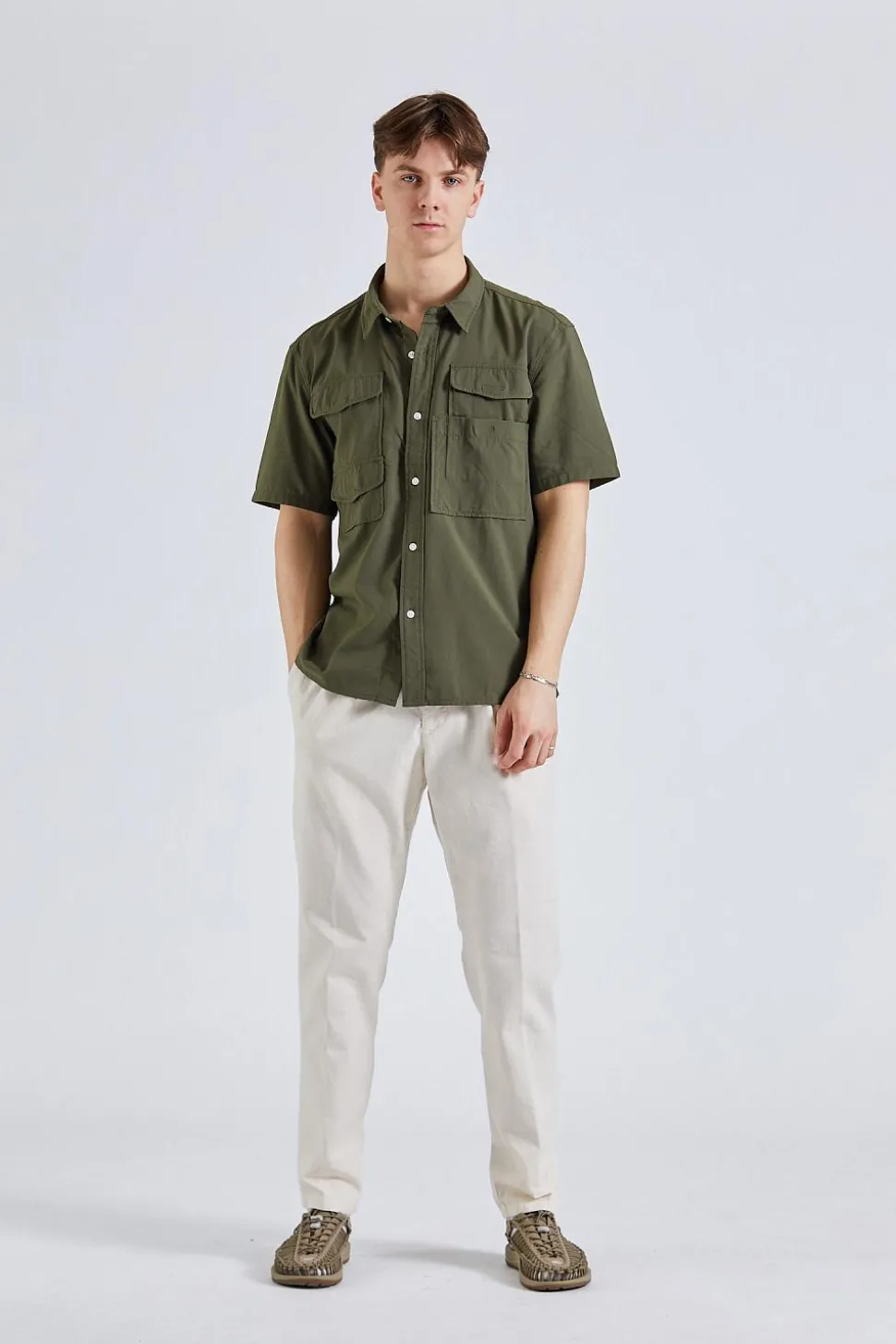 Lisle Safari Shirt Mid Olive