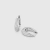 Liz Hoop Pave Silver