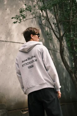 Logo Hooded Sweater Pale Grey Melange FN-UX-SWEA000023