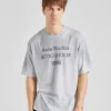 Logo T-shirt - Relaxed Unisex Fit Pale Grey Melange FN-UX-TSHI000017
