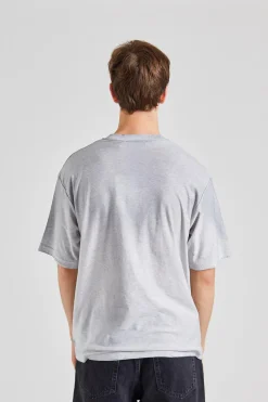 Logo T-shirt - Relaxed Unisex Fit Pale Grey Melange FN-UX-TSHI000017