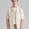 Loose Weave Check Shirt Ecru