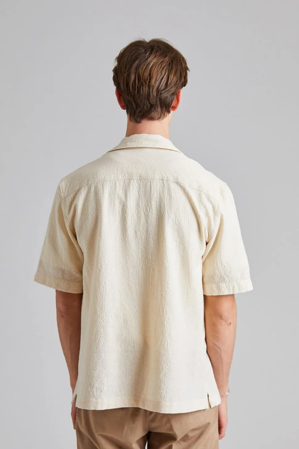 Loose Weave Check Shirt Ecru