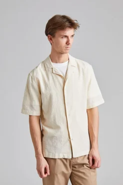 Loose Weave Check Shirt Ecru