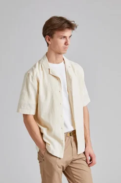 Loose Weave Check Shirt Ecru