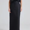 Low-Waist Straight Skirt Black