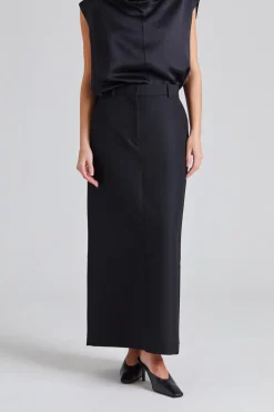Low-Waist Straight Skirt Black