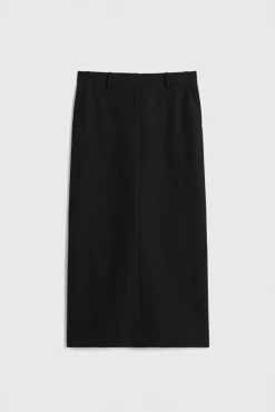 Low-Waist Straight Skirt Black