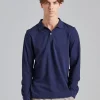 LS Pique Polo Shirt Navy