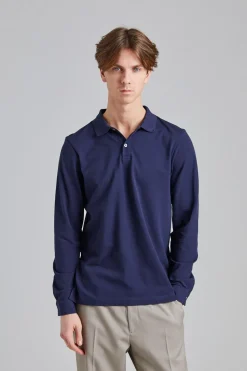 LS Pique Polo Shirt Navy
