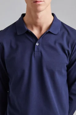 LS Pique Polo Shirt Navy