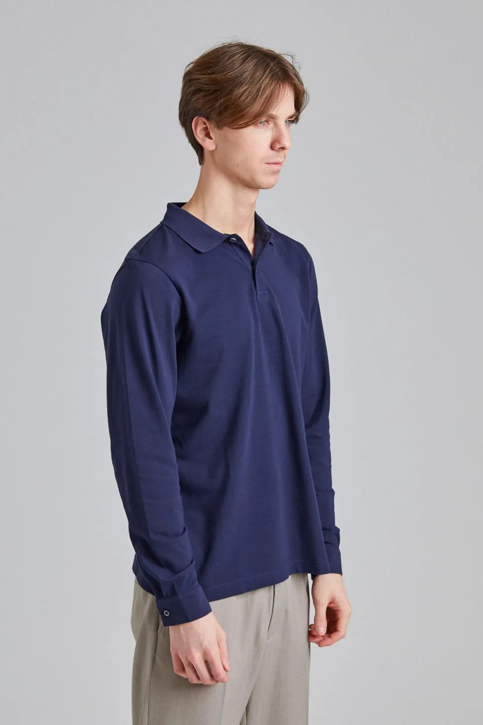 LS Pique Polo Shirt Navy