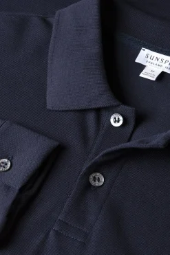 LS Pique Polo Shirt Navy