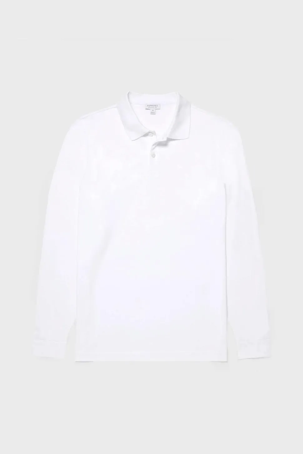 LS Pique Polo Shirt White