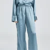 Luka Satin Trousers Blue