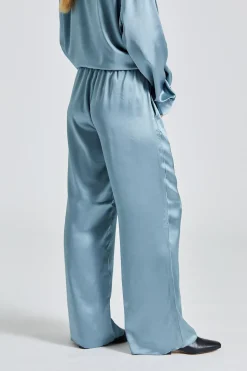 Luka Satin Trousers Blue
