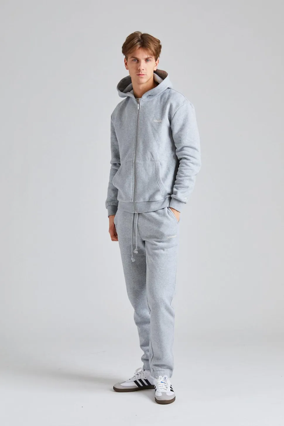 M Regular Zip Hoodie Grey Mix