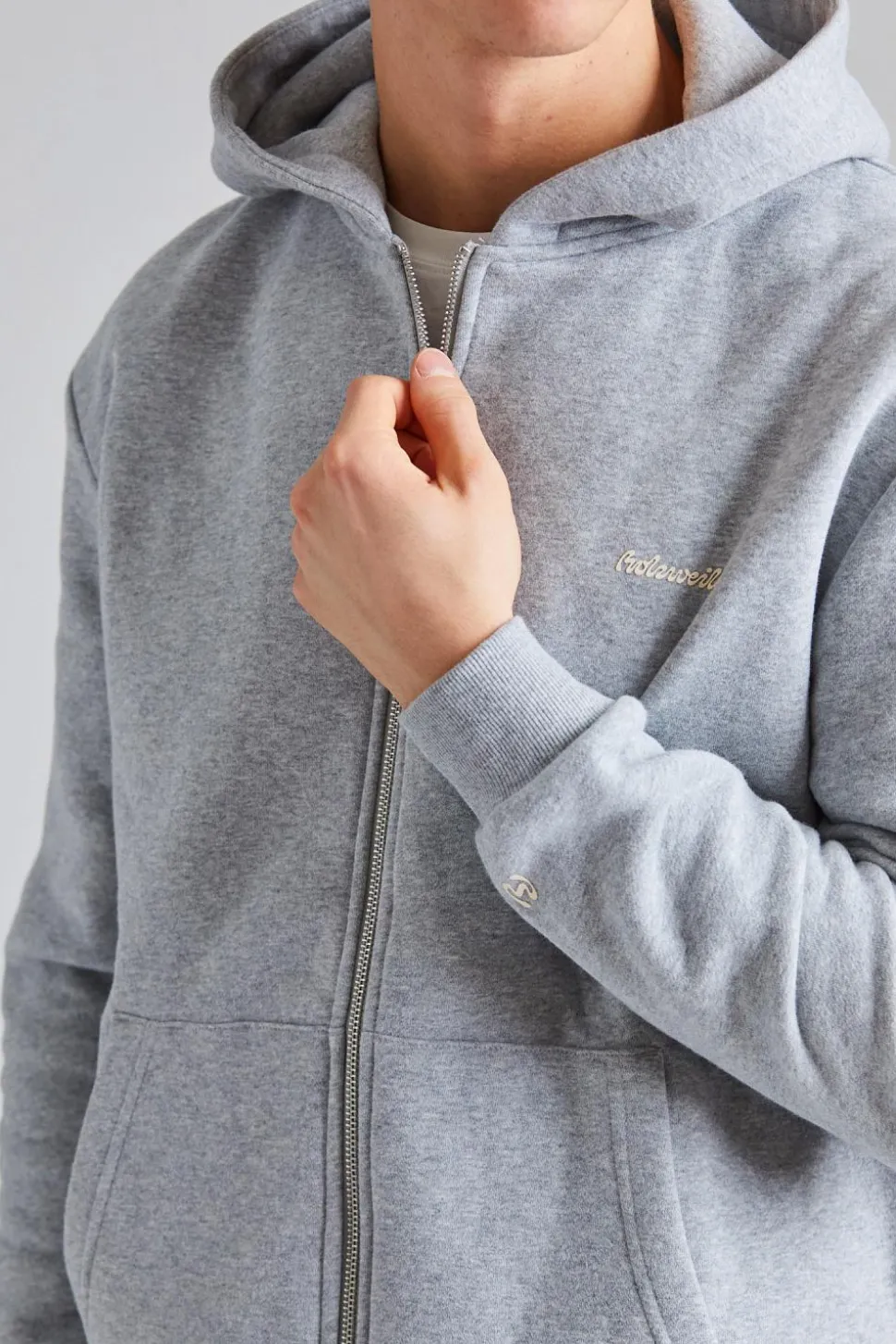 M Regular Zip Hoodie Grey Mix