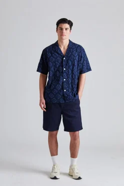 Mads Batik SS Shirt Dk Navy
