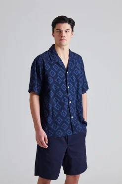 Mads Batik SS Shirt Dk Navy