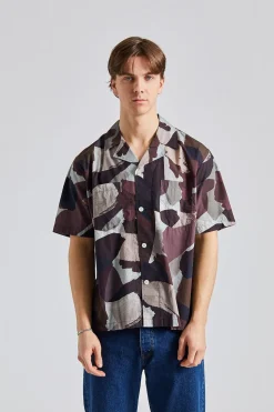 Mads Relaxed Camo Shirt SS Espresso