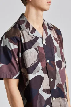 Mads Relaxed Camo Shirt SS Espresso