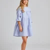 Mai Dress Blue Stripe