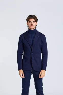 Man Knit Jacket Blue