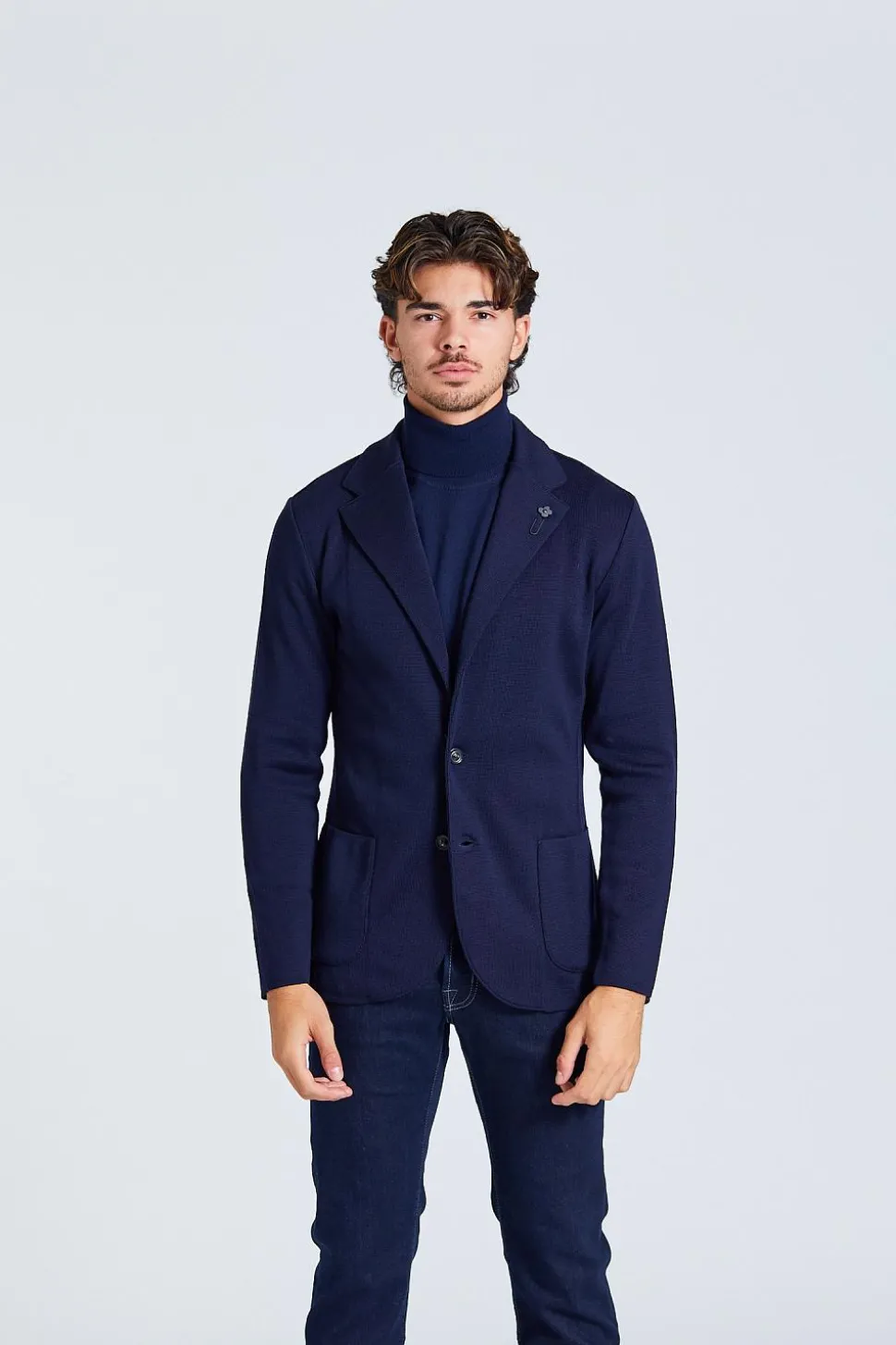 Man Knit Jacket Blue