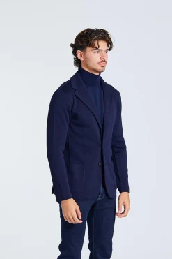 Man Knit Jacket Blue
