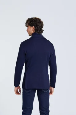 Man Knit Jacket Blue
