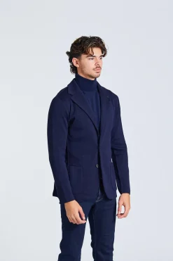Man Knit Jacket Blue