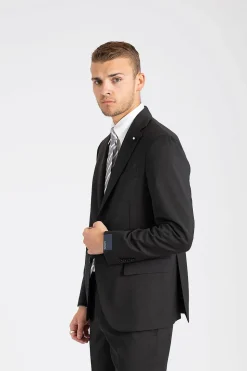 Man Woven Suit Charcoal
