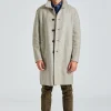 Men Mac Coat Pressed Wool Natural Casha