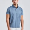Mercerized Cotton Polo Shirt Blue