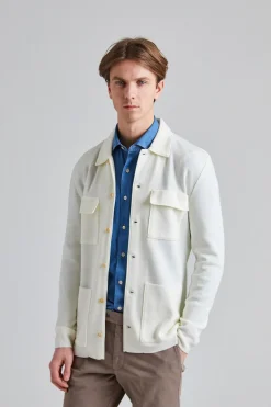 Merino 4 Pocket Overshirt Off White