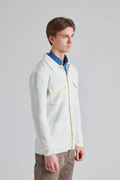 Merino 4 Pocket Overshirt Off White