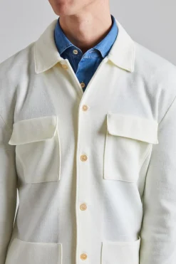 Merino 4 Pocket Overshirt Off White
