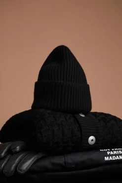 Merino Cash Beanie Black