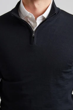 Merino Extrafine Half Zip Black
