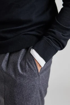 Merino Extrafine Half Zip Black