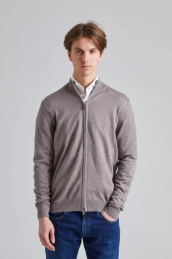 Merino Fullzip Cardigan Beige