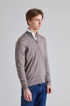 Merino Fullzip Cardigan Beige