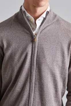 Merino Fullzip Cardigan Beige